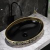 UMYWALKA NABLATOWA CERAMICZNA OWALNA KINI BL MOD6 500 CZARNY ZLOTY POLYSK 50 37 CM %5B165931%5D 1200