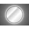 Závěsné zrcadlo s LED osvětlením Luna ⌀80 cm, černá