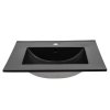Nábytkové keramické umyvadlo UM-LAVA BLACK 80 DP, 81x46 cm, černá matná