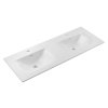 Nábytkové keramické dvojumyvadlo SKY 1 120D DP, 121x46 cm, bílá matná