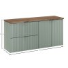 Koupelnová skříňka pod deskové umyvadlo set Line Reed Green 120 zelená/dub cassela