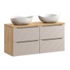 Koupelnová skříňka s deskovými umyvadly set Ocean Beige 120 béžová/dub olejovaný