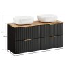 Koupelnová skříňka s deskovými umyvadly set Adel Black 120 černá/dub wotan
