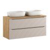Koupelnová skříňka s deskovými umyvadly set Ocean Beige 120 béžová/dub olejovaný