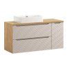 Koupelnová skříňka s deskovým umyvadlem Ocean Beige 120 béžová/dub olejovaný