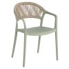 Stohovatelná židle, zelená/béžová, LEXTON