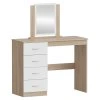 Toaletní stolek, dub sonoma/bílá, KLEVIS