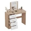 Toaletní stolek, dub sonoma/bílá, KLEVIS