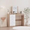 Toaletní stolek, dub sonoma/bílá, KLEVIS