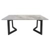 Konferenční stolek, šedý mramor/černá, SOFIAN