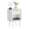 Noční stolek, bílá, TOBI