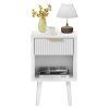 Noční stolek, bílá, TOBI