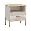 Noční stolek, kašmír/dub kamenný, RUNOL 1S