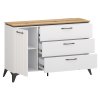 Komoda, bílá/dub evoke, VELIS 1D3S