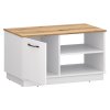 Konferenční stolek, bílá/dub evoke, VELIS 1D
