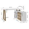 Rohový PC stůl IWO II W-ART, bílá/dub artisan