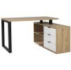 Rohový PC stůl MARO II B-ART, dub artisan/bílá/černá