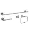 Sada 4 koupelnových doplňků REA GRID, kartáčovaný nikl