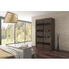Šatní skříň posuvná MARTINEZ CH-BL 150, choco/černý Lacobel