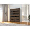 Šatní skříň posuvná MARTINEZ CH-BL 150, choco/černý Lacobel