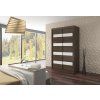 Šatní skříň posuvná MARTINEZ CH-WL 150, choco/bílý Lacobel