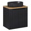 Koupelnová skříňka s deskovým umyvadlem Nova Black 60 černá/dub coast evoke