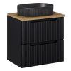 Koupelnová skříňka s deskovým umyvadlem Nova Black 60 černá/dub coast evoke