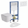 WC SET Geberit DuoFix s WC mísou Caneo, bílá + tlačítko Delta 01, bílé + izolační deska
