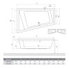 Asymetrická akrylátová vana KUBIC ASYMMETRIC