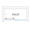 Vanová zástěna s posuvnými dveřmi PXV2 (L/P) a pevnou boční stěnou PXVB