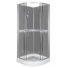 Sprchový box čtvrtkruhový NV-Cessla 80 G, 80x80 šedý