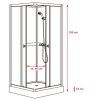 Sprchový box WSH309B GR 90x90