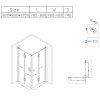 Čtvercový sprchový kout BS08A-M 80x80 černá/transparent - bez vaničky