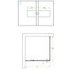 Čtvercový sprchový kout BS11B 90x90 černá/transparent - bez vaničky