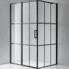 Obdélníkový sprchový kout BS02A 100x80 černá/transparent - bez vaničky