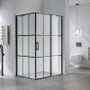 Obdélníkový sprchový kout BS02A 100x80 černá/transparent - bez vaničky