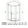 Pětiúhelníkový sprchový kout HYD-PK07A 80x80 černá/transparent - bez vaničky
