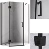 Pětiúhelníkový sprchový kout HYD-PK10B 90x90 černá/transparent - bez vaničky