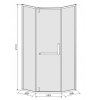 Pětiúhelníkový sprchový kout HYD-PK4026B 90x90 černá/transparent - bez vaničky