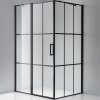 Obdélníkový sprchový kout HYD-OK02MB 100x90 černá/transparent - bez vaničky