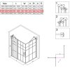 Obdélníkový sprchový kout HYD-OK02MB 100x90 černá/transparent - bez vaničky