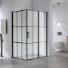 Obdélníkový sprchový kout HYD-OK02MB 100x90 černá/transparent - bez vaničky