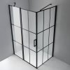 Obdélníkový sprchový kout HYD-OK02MB 100x90 černá/transparent - bez vaničky
