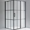 Obdélníkový sprchový kout HYD-OK02MB 100x90 černá/transparent - bez vaničky