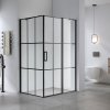 Obdélníkový sprchový kout HYD-OK03CM 120x90 černá/transparent - bez vaničky