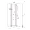KABINA PRYSZNICOWA Z HYDROMASAZEMWSH7703A CHROM 80 80 CM 95492 1200