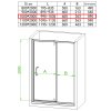 Sprchové dveře HYD-DN08 100 černá/transparent pro instalaci do niky - bez vaničky