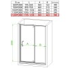 Sprchové dveře HYD-DN08 120 černá/transparent pro instalaci do niky - bez vaničky