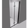 Zalamovací otočné sprchové dveře HYD-JSD01F 130 černá/transparent pro instalaci do niky - bez vaničky