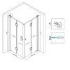 Čtvercový sprchový kout BS05B 90x90 černá/transparent - bez vaničky